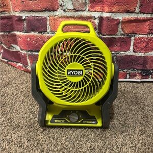 Preowned Ryobi Yellow Portable Fan Item #PHK7180